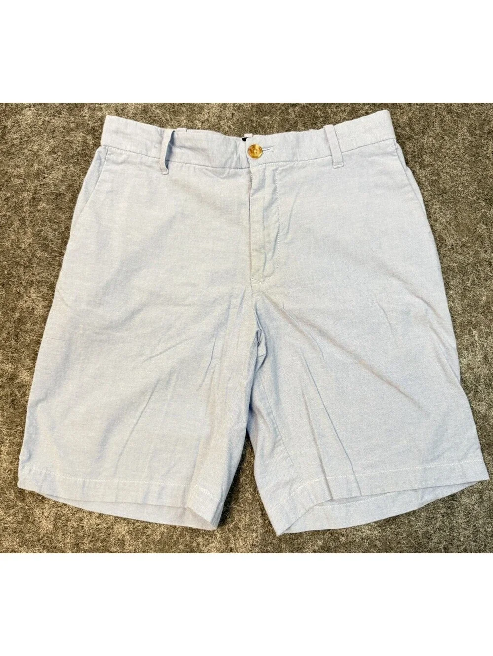 IZOD Men’s Oxford Flat Front Shorts Light Blue Size 30 Casual Preppy